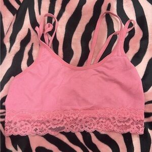 Pink Lace Trim Bandeau